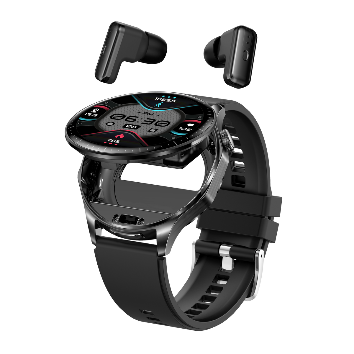 Black silicone strap