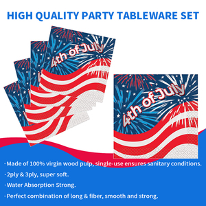Xieli Juego De Vajilla De Suministros Para Fiestas Patrióticas Vajilla De Fiesta Para La Celebración Del <span class=keywords><strong>4</strong></span> De <span class=keywords><strong>Julio</strong></span> - Product Image 5