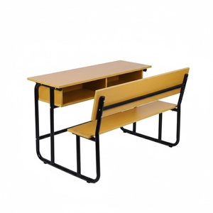 Ensemble de bureau et chaise modernes de qualité supérieure, deux places, mobilier scolaire en bois, table double avec <span class=keywords><strong>banc</strong></span> - Product Image 3