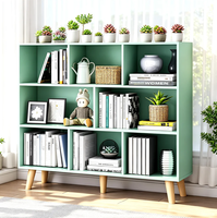 Estantería Abierta Multifuncional Moderna de Madera - Mueble de Exhibición de 3 Niveles con Patas