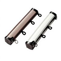 Rail de rideau compact en aluminium silencieux, robuste et silencieux, avec glissières en téflon, installation facile pour la maison et l'hôtel