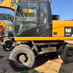 Excavadora de Ruedas Caterpillar Usada, Equipo de Construcción de Uso Pesado, Modelo Amarillo y Negro - Product Image 4