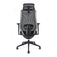 Chaise de bureau ergonomique à dossier haut personnalisable en maille avec cadre en acier, base pivotante inclinable en nylon, design moderne, pliable