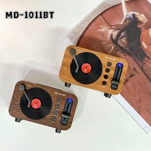 Radio FM AM SW con Reproductor de MP3 con Tarjeta USB y TF, <span class=keywords><strong>Tocadiscos</strong></span> de Vinilo, Estilo Madera, Radio Clásica Vintage, Altavoz Bluetooth Retro de Madera - Product Image 6