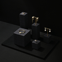 FANXI Noir Bijoux Microfibre Or T Forme Stand Piercing Boucle D'oreille Triangulaire Anneau Organisateur Titulaire