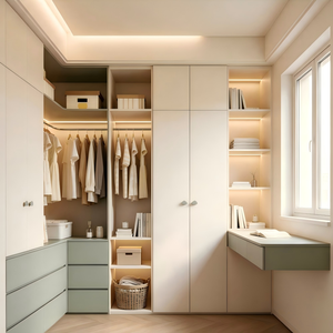 Muebles Modernos para Dormitorio Infantil, Armario de MDF con Escritorio Integrado, Cómoda con 6 Cajones, Armario Versátil para Bebés - Product Image 1