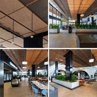Paneles de Techo de Malla Metálica Expandida de Aluminio Arquitectónico Personalizados con Recubrimiento en Polvo para Techos Falsos Suspendidos, Diseño de Interiores