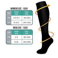 Chaussettes de course Compports Chaussettes de sport de soutien de la circulation Logo personnalisé 20-30mmHg Chaussettes de compression de cyclisme athlétique