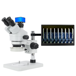 Microscopio Estéreo Trinocular SANQTID TD-745P-VB20A con <span class=keywords><strong>Zoom</strong></span> Continuo de 7-45X, Cámara Industrial HDMI/USB/VGA para Reparación de PCB de Teléfonos Móviles - Product Image 1
