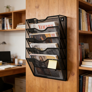 Organisateur de fichiers <span class=keywords><strong>mural</strong></span> en maille à 5 poches, <span class=keywords><strong>porte</strong></span>-documents <span class=keywords><strong>mural</strong></span> pour courrier, papier, dossiers, pour le bureau, la maison, l'école - Product Image 5
