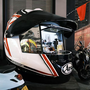 Nuevo y Moderno Food Truck con Forma de Casco, Puesto Creativo de Café y Té con Leche, Casco de Motocicleta Grande - Product Image 6