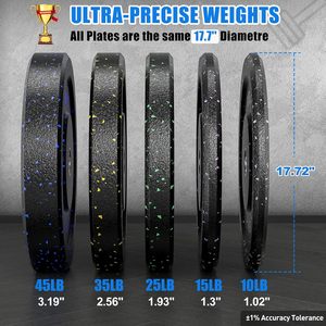 Factory Direct <b>Sales</b> Fitness Series Colorful Recycled Crumb Rubber Bumper Barbell <b>Weight</b> Plates in 5kg 10kg 15kg 20kg 25kg Sizes - Product Image 2