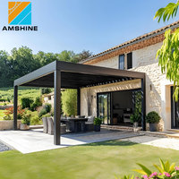 Pérgola de Aluminio Directo de Fábrica, Techo de Láminas Impermeable Personalizado, Gazebo para Patio Exterior para Proyectos Residenciales
