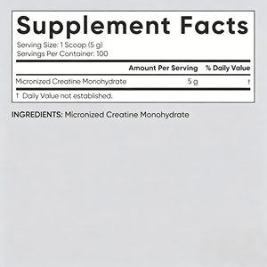 OEM ODM Pure <b>Creatine</b> <b>Monohydrate</b> Powder HACCP ISO22000 100 Servings 500g Unflavored - Product Image 2