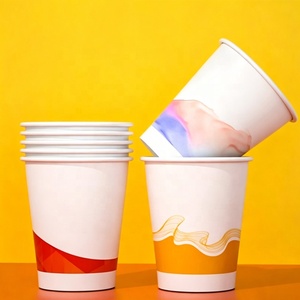 Gobelets à thé en papier recyclé de qualité alimentaire personnalisés, gobelets à glace, gobelets à café jetables avec couvercles pour la livraison à emporter et l'emballage - Product Image 1