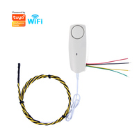 Detector de Fugas de Agua WiFi Tuya con Batería Recargable de 500mAh, Sensor con Cable para Detección de Fugas en Tuberías para Sótano/Cocina/Baño
