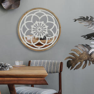 Specchio da Parete Gotico Retrò Europeo con Cornice Intagliata a Rosa da 57 cm per Soggiorno, Camera da Letto, <span class=keywords><strong>Ingresso</strong></span>, Decorazione Murale Stile Fattoria - Product Image 3