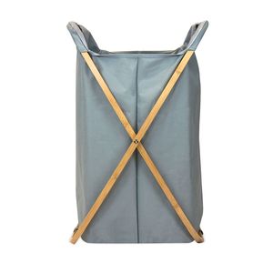 Panier à linge pliable en bambou DB Oceanstar, panier de rangement rectangulaire en toile pour placard et salle de bain - Product Image 4