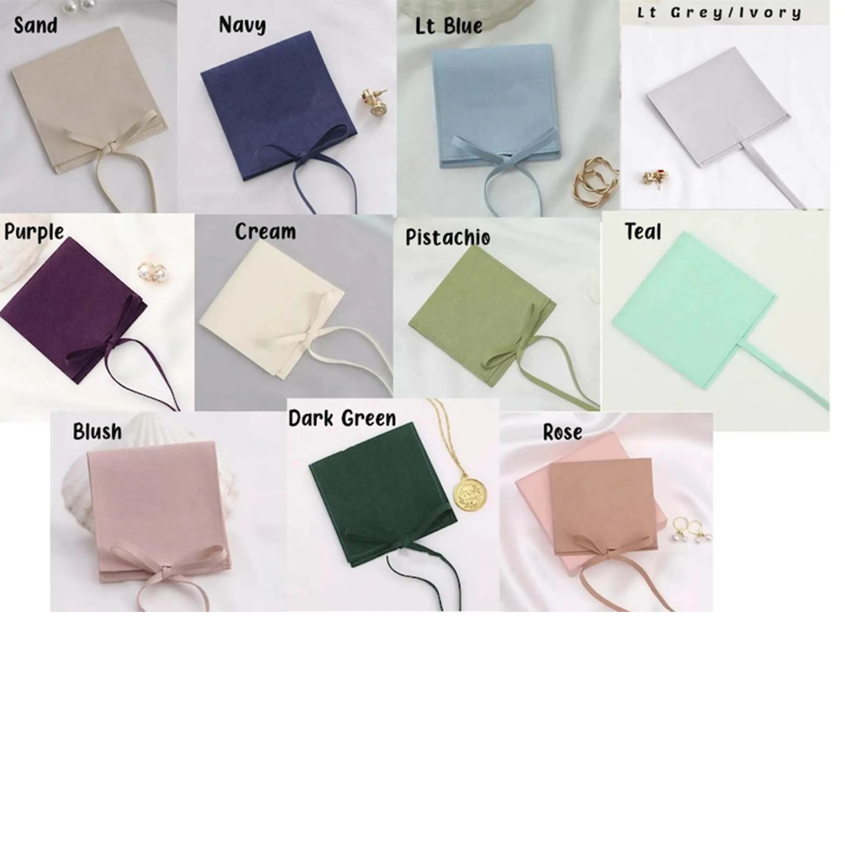 Microfibre Suede Jewellery Blank Pouch | Plain Fashion Packaging Small Bags in Australia | Fashion Small Pouch Bag Microfiber Je