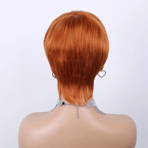 <span class=keywords><strong>Parrucche</strong></span> alla moda arancioni con taglio da Pixie per donne nere senza pizzo <span class=keywords><strong>capelli</strong></span> <span class=keywords><strong>veri</strong></span> <span class=keywords><strong>parrucche</strong></span> umane aspetto naturale parrucca fatta a macchina con frangia - Product Image 3