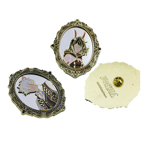Customized Cartoon Anime Character <b>Pin</b> <b>Badge</b> Character Photo <b>Pins</b> Ornate Gold Frame Character Lapel <b>Pin</b> - Product Image 2