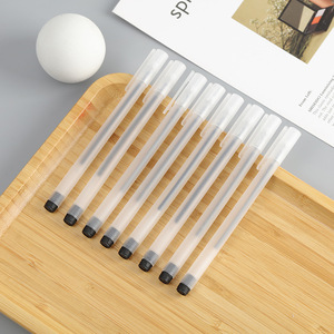 Frosted <b>White</b> Gel <b>Pen</b> Black Ink Needle Tip Office School Stationery Plastic Body Caps Closure Smooth Writing Quick Drying - Product Image 4