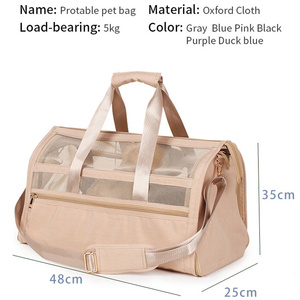 Lüks çok fonksiyonlu nefes havayolu taşınabilir seyahat Oxford kedi yavru Pet taşıyıcılar köpek taşıma çantaları - Product Image 2