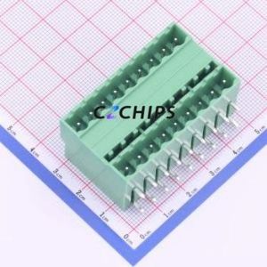 KF2EDGRH-5.08-2*9P Plug-in Terminal Block Bent Lead Through Hole,P=5.08mm Board-to-Board / Socket - Closed 2x9P 5.08mm Green - Product Image 1