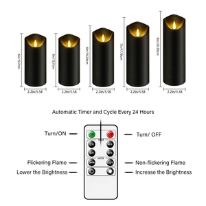 7個の点滅LEDキャンドルセット、2つのリモコンとタイマー付き、お祝いの装飾やホリデーギフトに最適です。 - Product Image 3