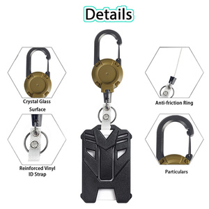 Stretchable Anti‑Loss Steel Wire Carabiner Keychain Heavy‑Duty Retractable Badge Reel with Work ID Card Name Badge Holder - Product Image 2