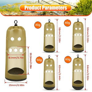 Cage à pêche pour carpes avec fenêtre d'ouverture, pivot supérieur anti-torsion en PP, légère, avec trous, 30g 40g 50g 60g - Product Image 5