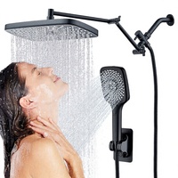Support de pommeau de douche ABS, pistolet de pulvérisation, inverseur de douche supérieur, ensemble de douche complet de style américain, tige d'extension, pulvérisation supérieure