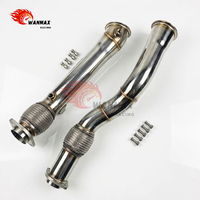 Premium TIG-Geschweißtes Poliertes Performance-Auto-Downpipe-Kit mit Klemmen Passend für BMW F97 X3M F98 X4M