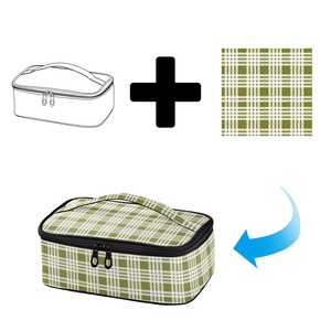 Aloha Cooler Bag Custom Print Green Palaka Hot Cold Lunch Reusable Hawaii Insulated Small Casserole Carrier with Aluminum Foil - Product Image 1