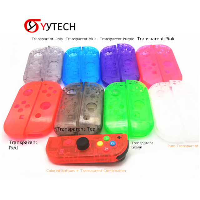 SYYTECH Colorful Gamepad Replacement Crystal Shell Cover Case for Nintendo Switch Game Controller Repair Parts