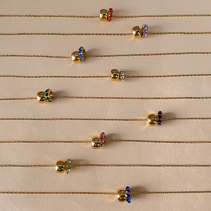 Collar de Joyería de Moda para Mujer al por Mayor, Chapado en Oro de 14K, Acero Inoxidable, Brillante, con Circonita, Dos Tonos, con Colgante de Piedra de Nacimiento - Product Image 5