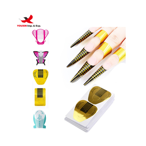 Promoción Nuevo Producto Dispensador de Moldes para Uñas XXL, Logotipo Personalizado OEM, Bandeja de Papel para Arte de Uñas de Aluminio Dorado Económico, 100 Moldes para Uñas - Product Image 1