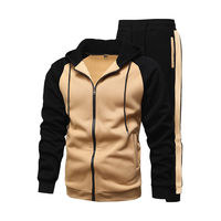 Setelan Olahraga Pria Berkualitas Tinggi, Bahan Bernapas, Model Hoodie Streetwear, Baggy 2 Potong, Pinggang Elastis, Desainer, Poliester Katun, Logo Custom