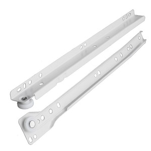 Glissières de tiroir à deux sections en acier laminé à froid, silencieuses, avec roulettes en nylon pour tiroirs de meubles - Product Image 3