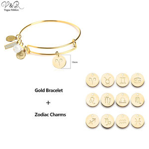 Bracelet ajustable en or plaqué V&R Zodiac Jewelry Alex pour homme et femme - Product Image 1