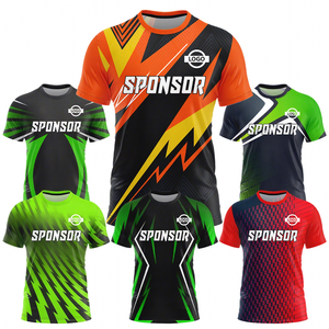 Kaos Olahraga Pria Cepat Kering Bahan Polyester 100% Desain Fashion Jersey Esports Profesional Hitam Kaos Tim Esports - Product Image 3