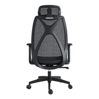 Chaise de bureau exécutive moderne réglable en maille noire pivotante à 360° avec hauteur réglable