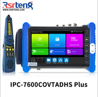 Rsrteng IPC-7600COVTADHS Plus, Monitor Probador de Cámaras CCTV, Cámara IP 8K, TVI 4K, CVI, AHD, SDI, OPM, TDR, Herramientas de Red WiFi, 7 Pulgadas