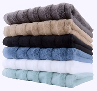 Serviette de toilette en coton 100% premium, bleue, 50x90cm, douce, séchage rapide, absorbante, durable, pour la maison, les adultes, les hôtels, les spas
