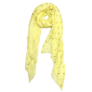 Sciarpa lunga Angelina Pineapple in lamina d'oro 70x180 cm, accessorio moda per donna - Product Image 1
