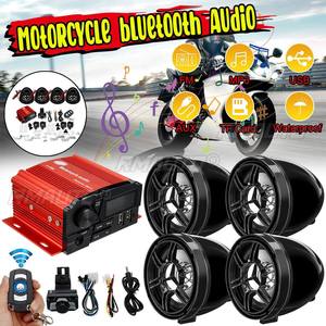 Motorcycle Waterproof Bluetooth <b>Speakers</b> 4 Channel <b>Amplifier</b> SD Card USB Stick FM MP3 Player Music Sound Audio Stereo AMP System - Product Image 1