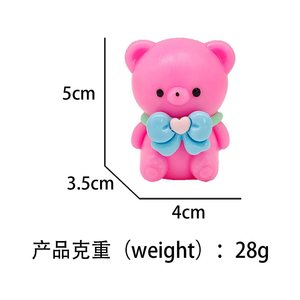 Jouet anti-stress en forme d'ours en plastique TPR, personnalisable en couleurs, pour cadeau de la Saint-Valentin - Product Image 3