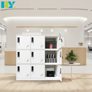 Armarios de Almacenamiento de Acero Extensibles de 9 Puertas, Color Blanco, Modernos, Metálicos, para Hogar, Oficina, Cocina, Dormitorio, Taller y Almacén - Product Image 1
