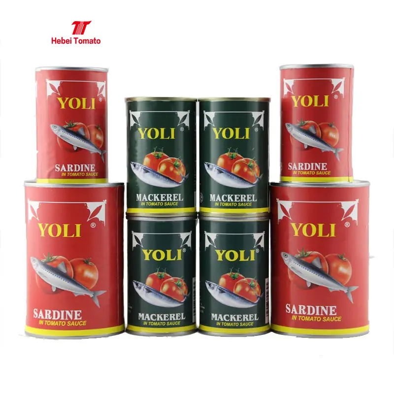 Yüksek kalite teneke balık uskumru domates sosu 425g konserve balık