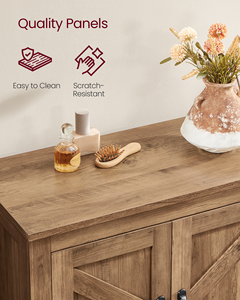 Mobiletto da <span class=keywords><strong>Bagno</strong></span> <span class=keywords><strong>VASAGLE</strong></span> Collezione LIRY con Ante Scorrevoli, Armadio da Cucina Indipendente, Mobile Contenitore Stile Rustico - Product Image 3